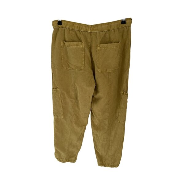 Womens Olive Green Drawstring Cargo Pants With Pockets By &C California Size M - Picture 6 of 10
